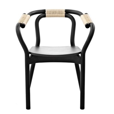 Knot stol, svart/natur